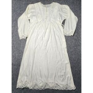 Barbizon Boutique Judith Ritter Long Nightgown Embroidered Granny Small Vintage